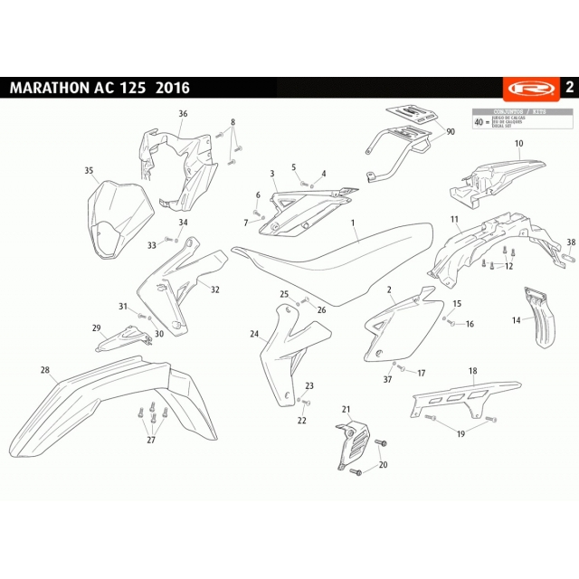 Błotnik tylny Rieju MRT REAR MUDGUARD 0/000.060.5110